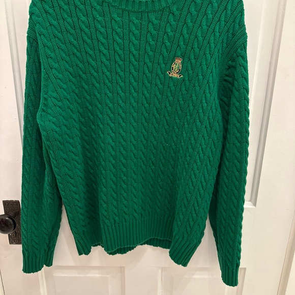 Ralph Lauren Green Cable Knit Sweater - Picture 2 of 6
